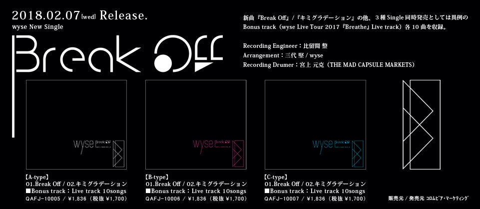 【特典付】CD 「Break Off / キミグラデーション」３枚セット（A-type,B-type,C-type）